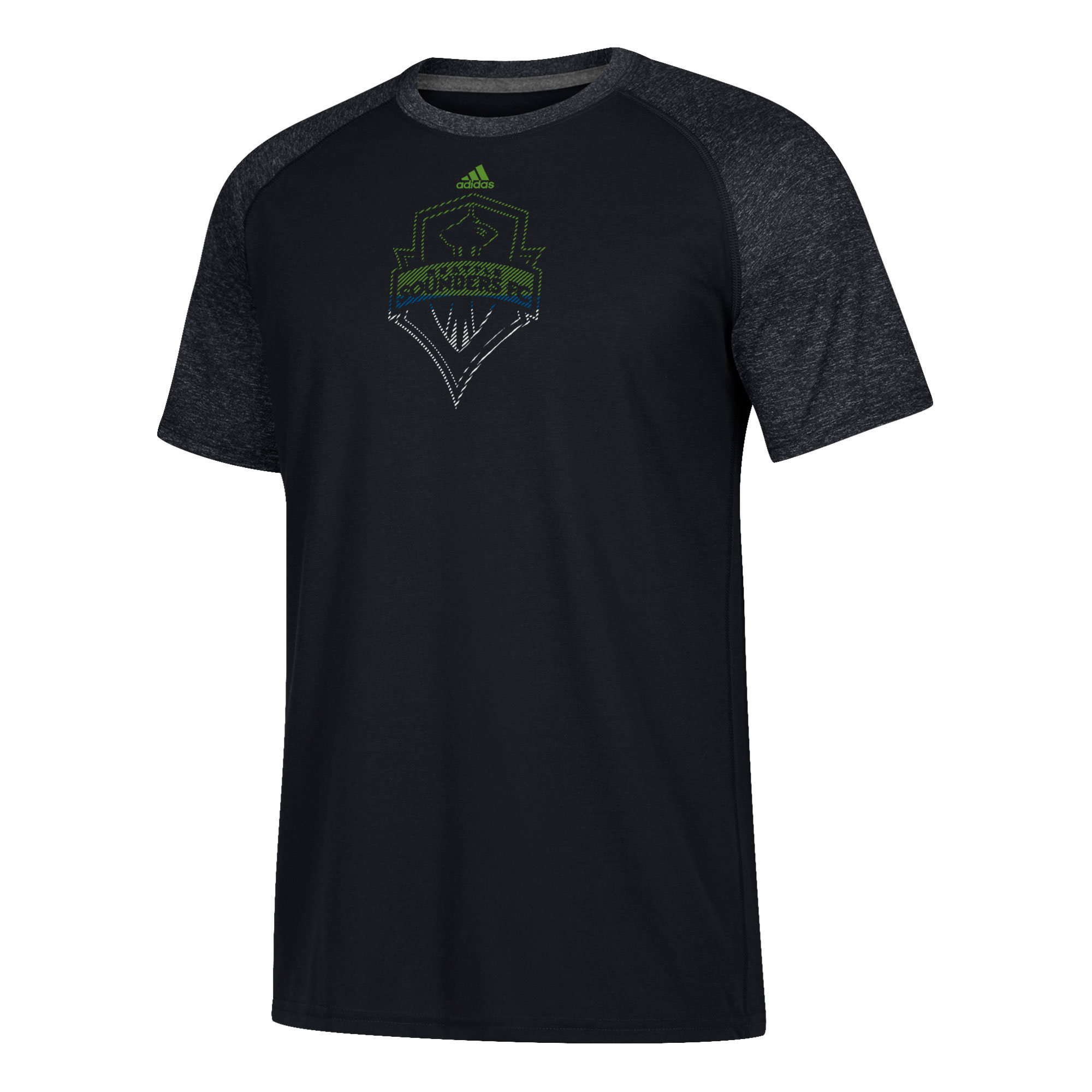 Seattle Sounders reindirizzamento Logo T-Shirt Tee Top Nero calcio da uomo Adidas