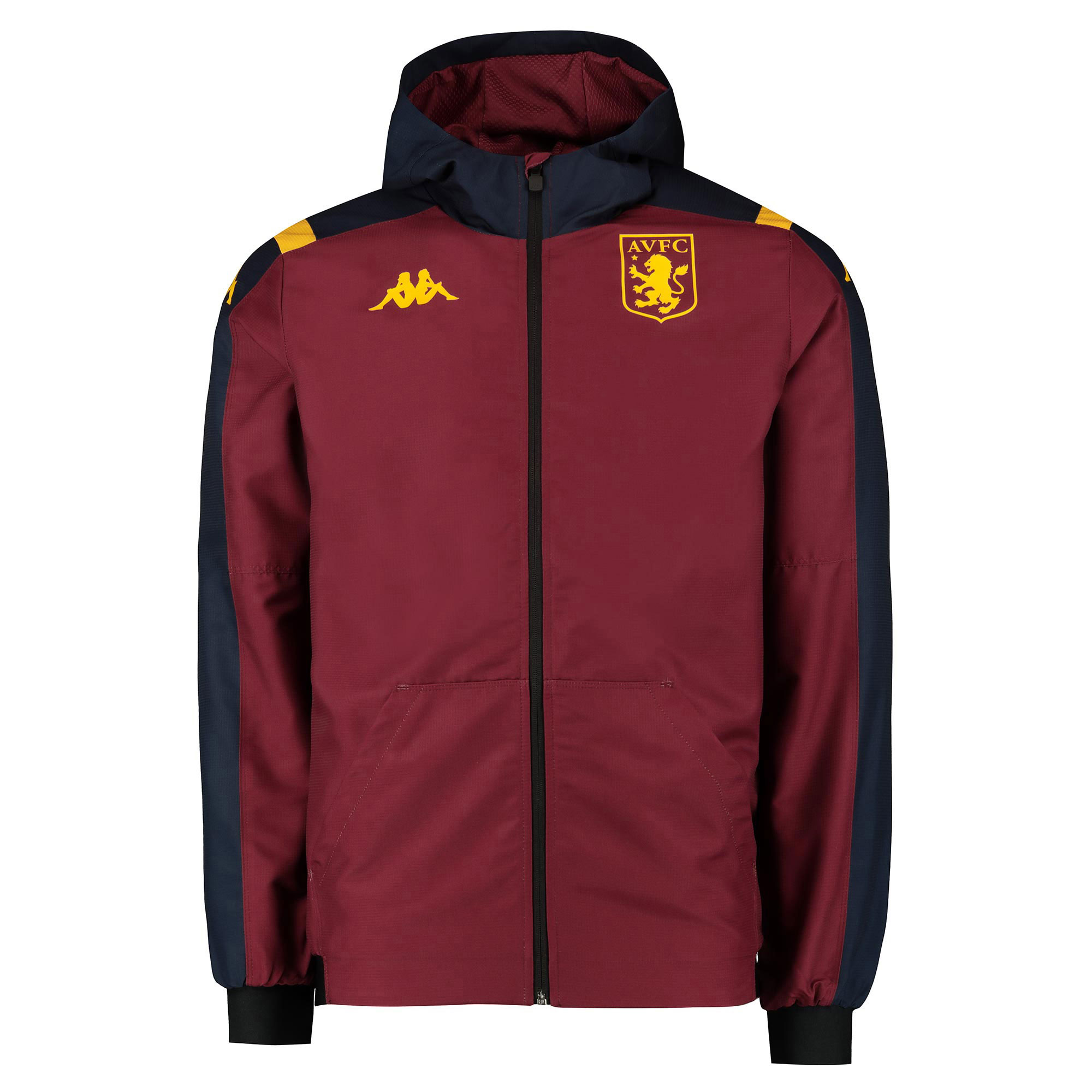 Kappa Official Kids Aston Villa Fc Rain Football Jacket Top Claret Red Ebay