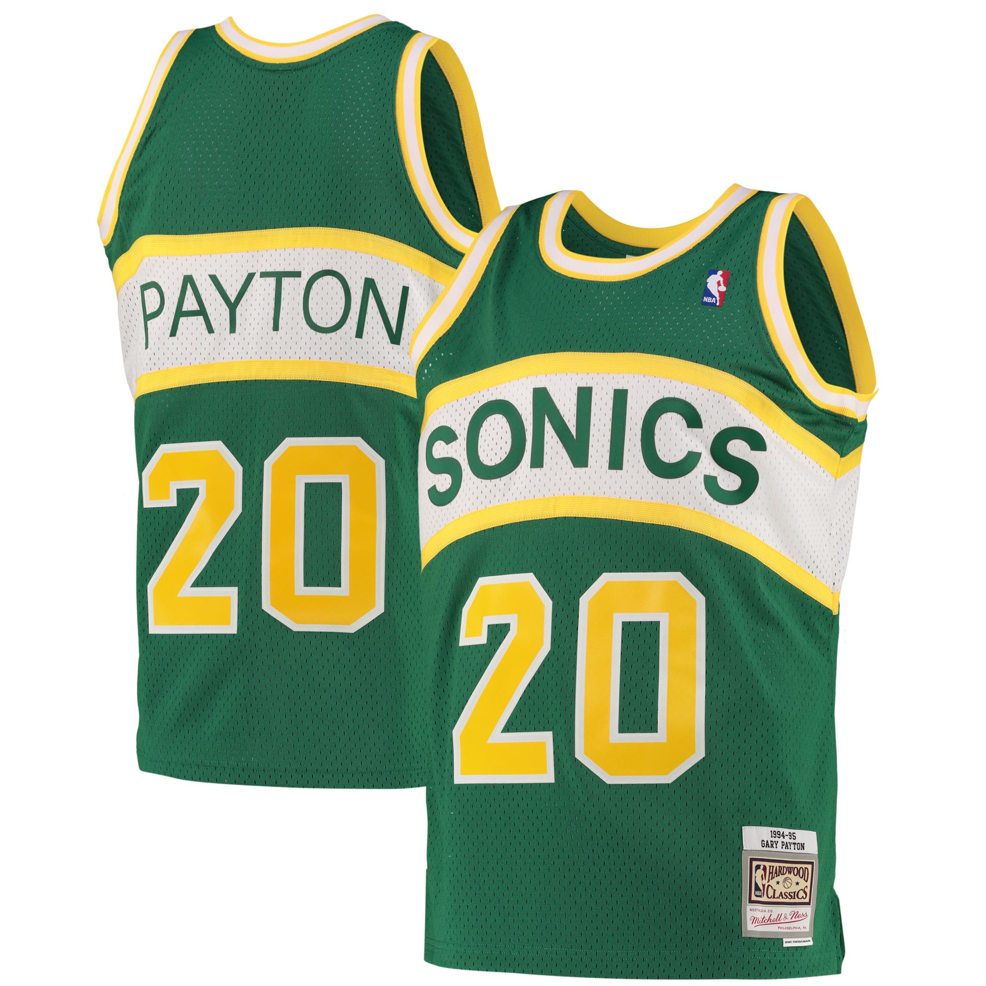 Pre-owned Mitchell And Ness Nba Seattle Supersonics Gary Payton Hardwood Classics Road Swingman Trikot Shirt