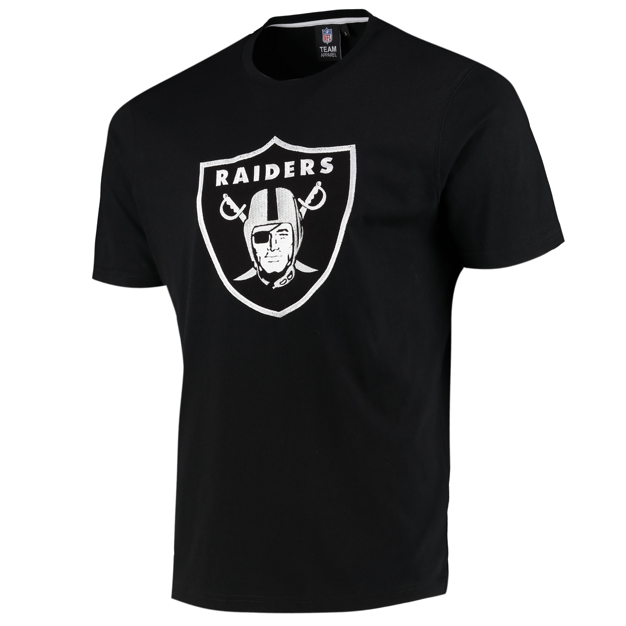 Oakland Raiders Split Graphic T-Shirt - Black Mens Crew Neck Short ...