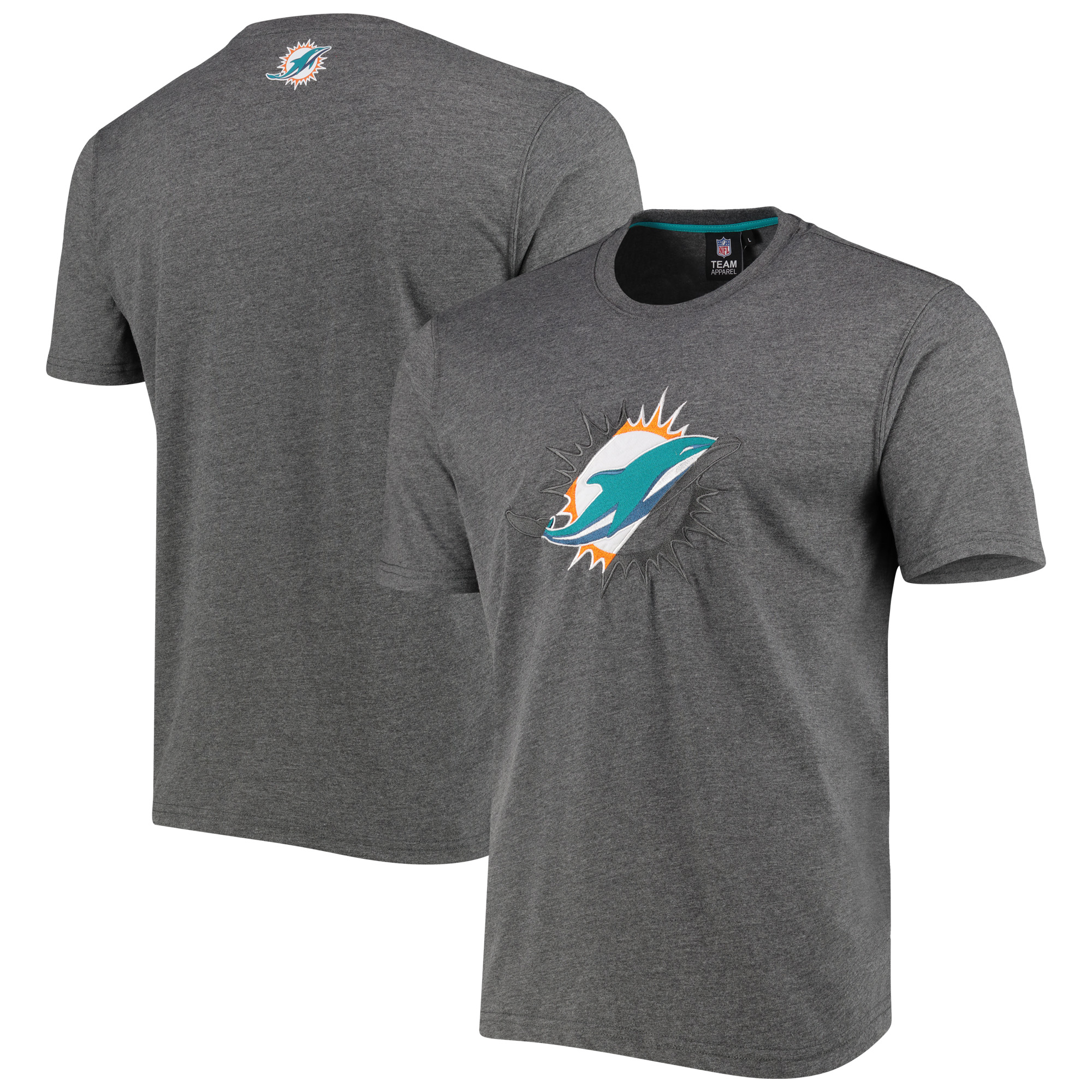 Fanatics Mens Miami Dolphins Split Graphic T-Shirt Top Tee - Charcoal ...