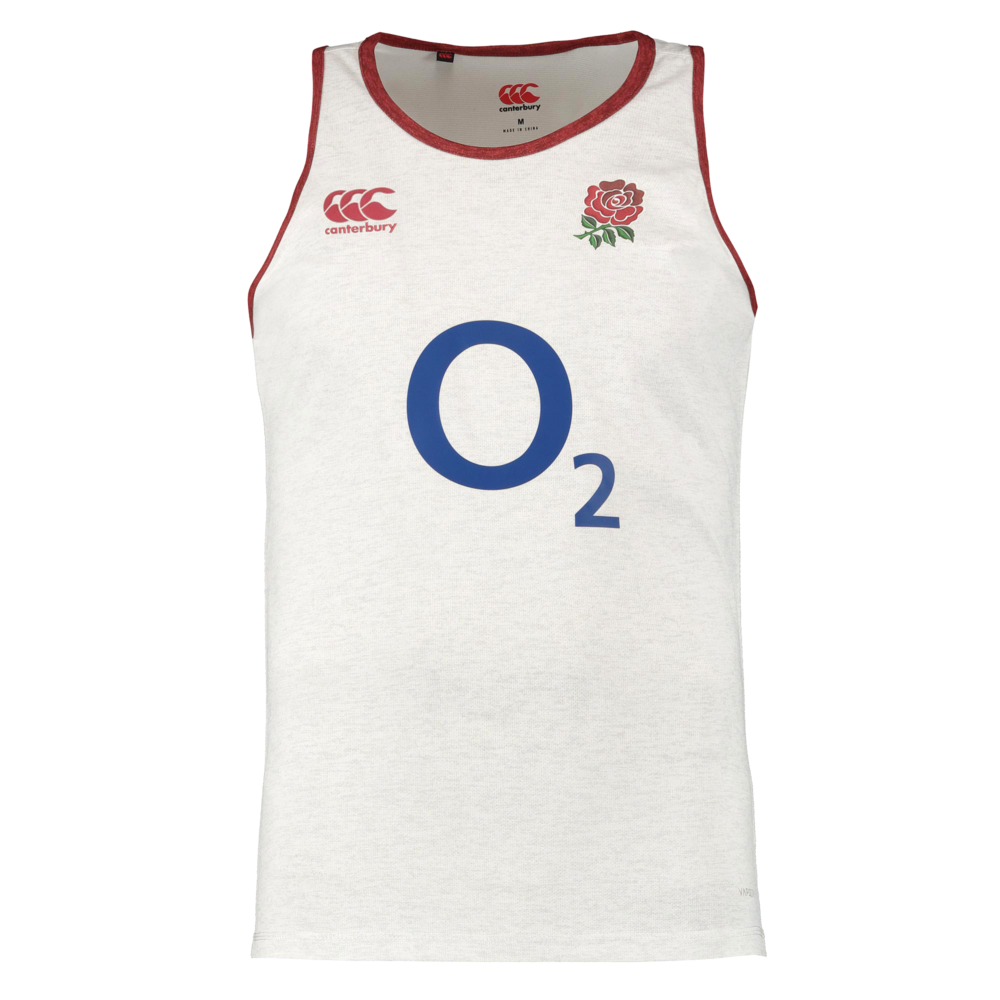 Canterbury Official Mens England Rugby Vapodri Poly Singlet Vest Top White